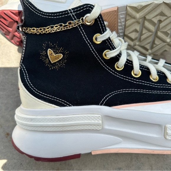 Converse Run Star Legacy CX Platform Gold Chain Heart High Top W 9.5 / M 8 VGUC - Picture 10 of 13